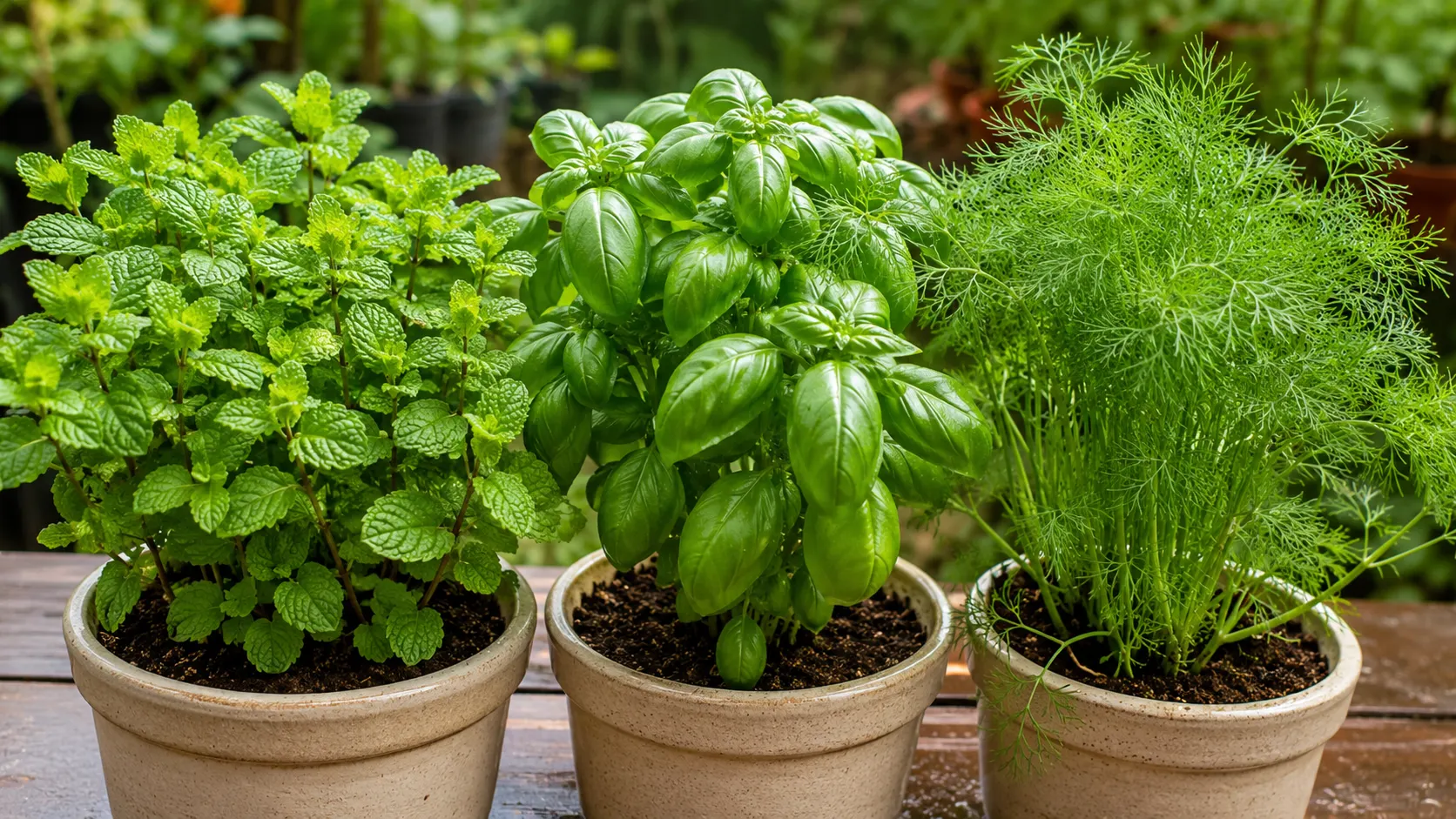 Herbs &ndash; Mint, Basil & Dill